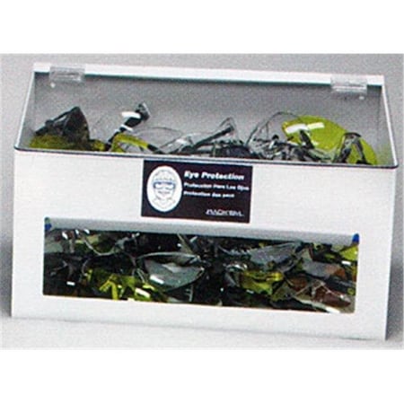 Rack Em Racks RackEm Racks 5148-W 70-Pair Safety Glasses Dispenser with lid - White Heavy- Duty Plastic 5148-W